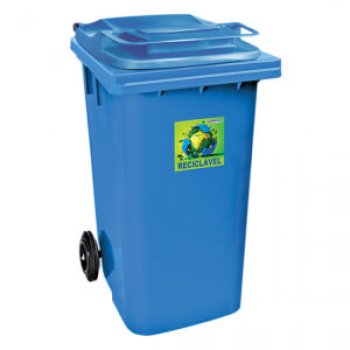 CESTO FECHADO 120L - AZUL ARQPLAST