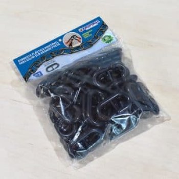 CORRENTE PLÁSTICA MONTÁVEL PRETA P/ CALHA ELO GRANDE 2M