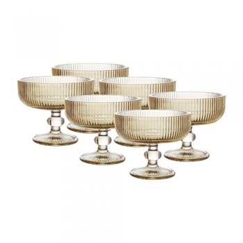 88324- TAÇA SORVET VERSAL AMBAR 310ML 6P