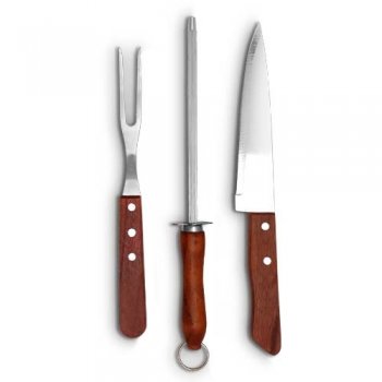 6994-KIT DE CHURRASCO KE WOOD 3 PÇS
