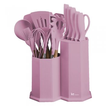 8750-KIT UTENSILIOS MALDIVAS ROSA 18PÇS
