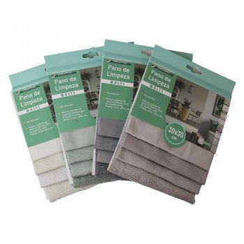 9666- KIT 4 PANOS LIMP OFF WHITE 30X30CM