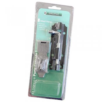 9808-KIT TRANCA E PORTA CADEADO 2PÇS