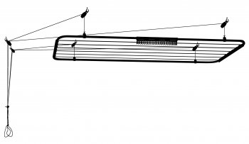Varal de Teto  Mônaco  Aço - Black
