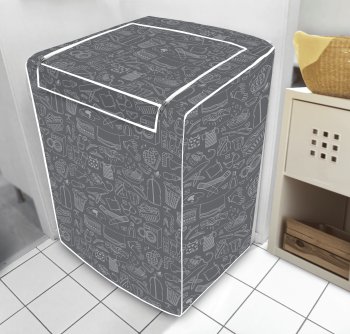 CAPA MAQUINA FORRADA LAVANDERIA CINZA GG C/ ZIPER  frontal