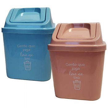 9608-LIXEIRA COMPACTA QUADRADA COLOR
