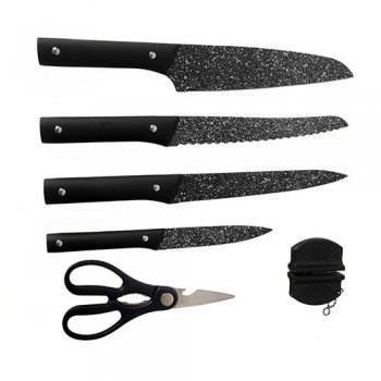 10190- KIT 4 FACAS + TESOURA + AFIADOR