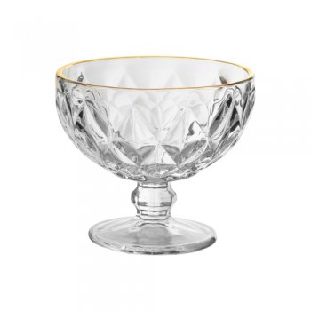 88077-TAÇA CLEAR BORDA DOURAD 310ML 6 PÇ