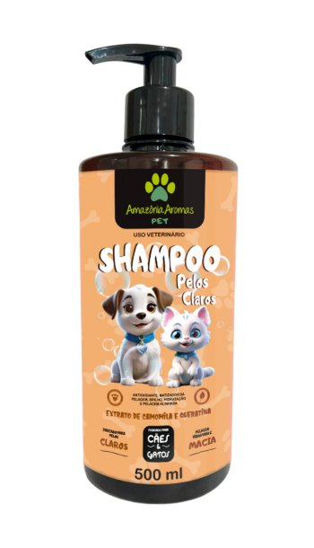 SHAMPOO AMAZONIA AROMAS PET 500ML PELOS CLAROS