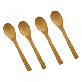 10307- KIT 4 COLHERES DE BAMBU 17CM