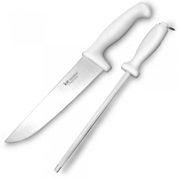 5964-KIT CHURRASCO (2PCS) FACA E CHAIRA