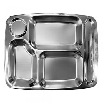 10586- BANDEJA INOX 5 DIVISÓRIAS 35X26X2