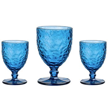 88848- CJ TAÇA MARTELADO SAFIRA 350ML 3P