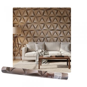 11393- PAPEL DE PAREDE ADESIV GEO BRONZE