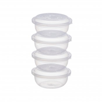 CJ. 4P POTES REDONDO - TRANSPARENTE