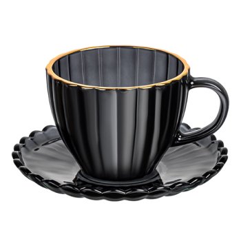 88998- JG 6 XÍCARAS AURA PRETO 200ML