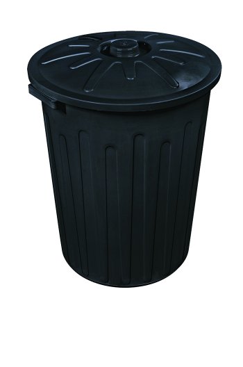 LIXEIRA COM TAMPA 65L PRETA