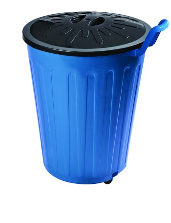 LIXEIRA COM TAMPA E RODAS 100L