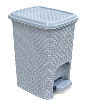 LIXEIRA RATTAN CINZA C PEDAL 7L