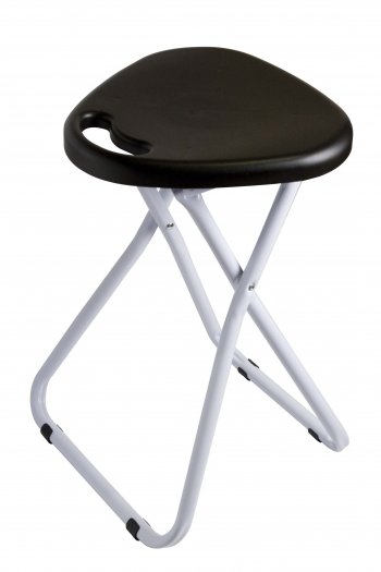 Banqueta Dobrável  c/ alça Bca Assento Preto