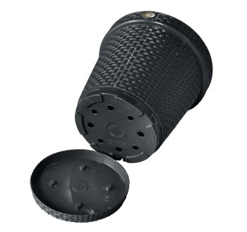 VASO REDONDO RATTAN PRETO 20L ANTI DENGUE