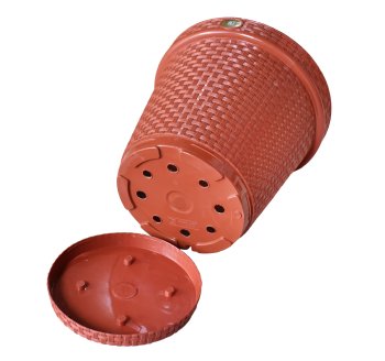 VASO REDONDO RATTAN TERRACOTA 10L ANTI DENGUE