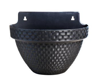 VASO DE PAREDE MEIA LUA RATTAN PRETO 3L ANTI DENGUE