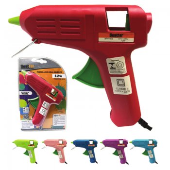 BF PISTOLA DE COLA BIVOLT 12W SUPORTE DE METAL CORES SORTIDA